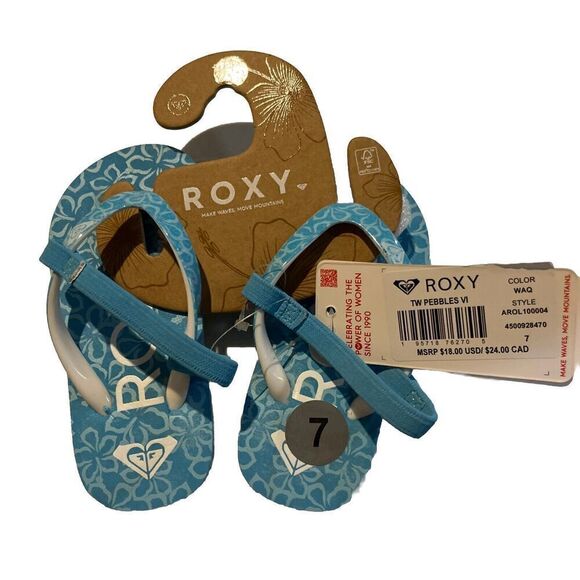 ROXY TODDLER SLING BACK FLIP FLOPS BLUE SIZE 7 - Picture 2 of 5